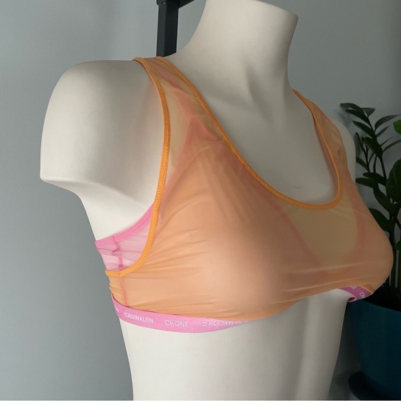 Calvin Klein Orange and Pink Sheer Bra - Picture 6 of 8